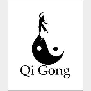 silhouette desing art of qigong Posters and Art